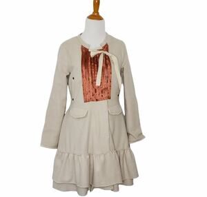 Odd Molly Colonial Military Embroidered Applique Dress Coat Wool Ruffle Women XS